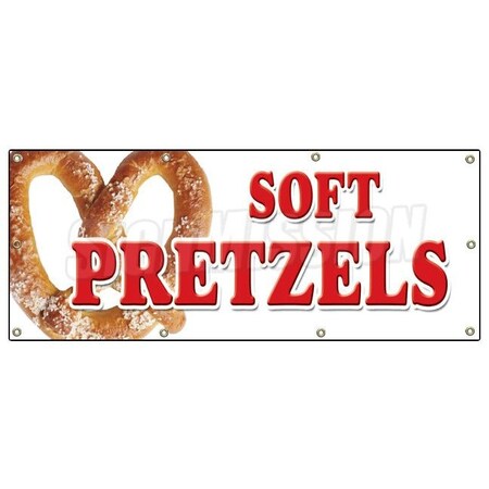 Signmission SOFT PRETZELS BANNER SIGN pretzel stand cart signs hot fresh B-96 Soft Pretzels